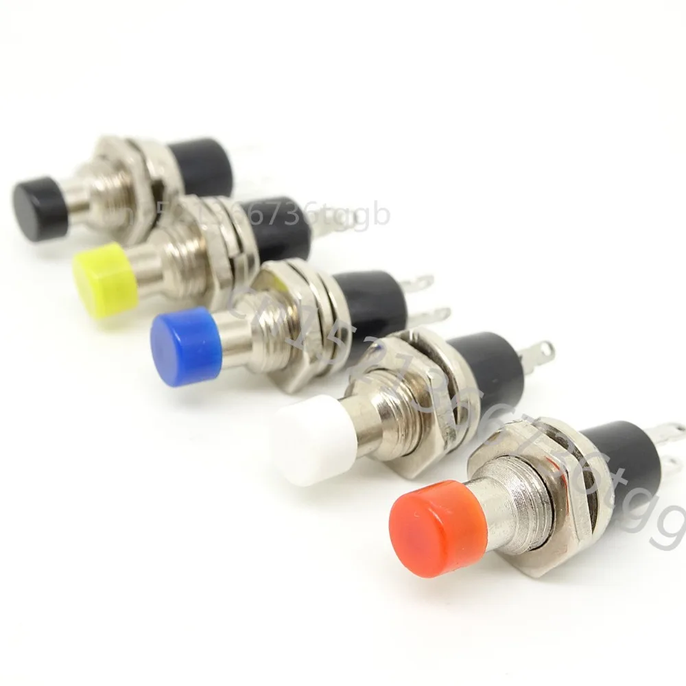 

10pcs push button switch reset self-locking 7MM normally open normally closed small round power supply press the key press break
