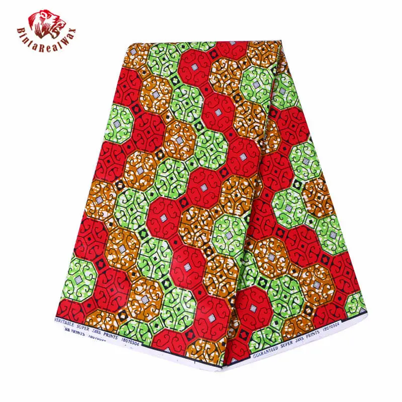 

2019 Latest style Cotton African Wax Clothes Dutch Wax 6 yards for party dress african new bintarealwax 24FS1199