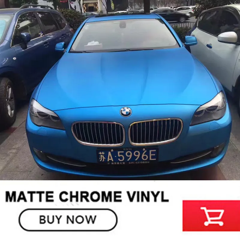 High Quality Matte Satin Chrome Sky Blue Vinyl Wrap Folie Matte Metallic Blue Car Body Film