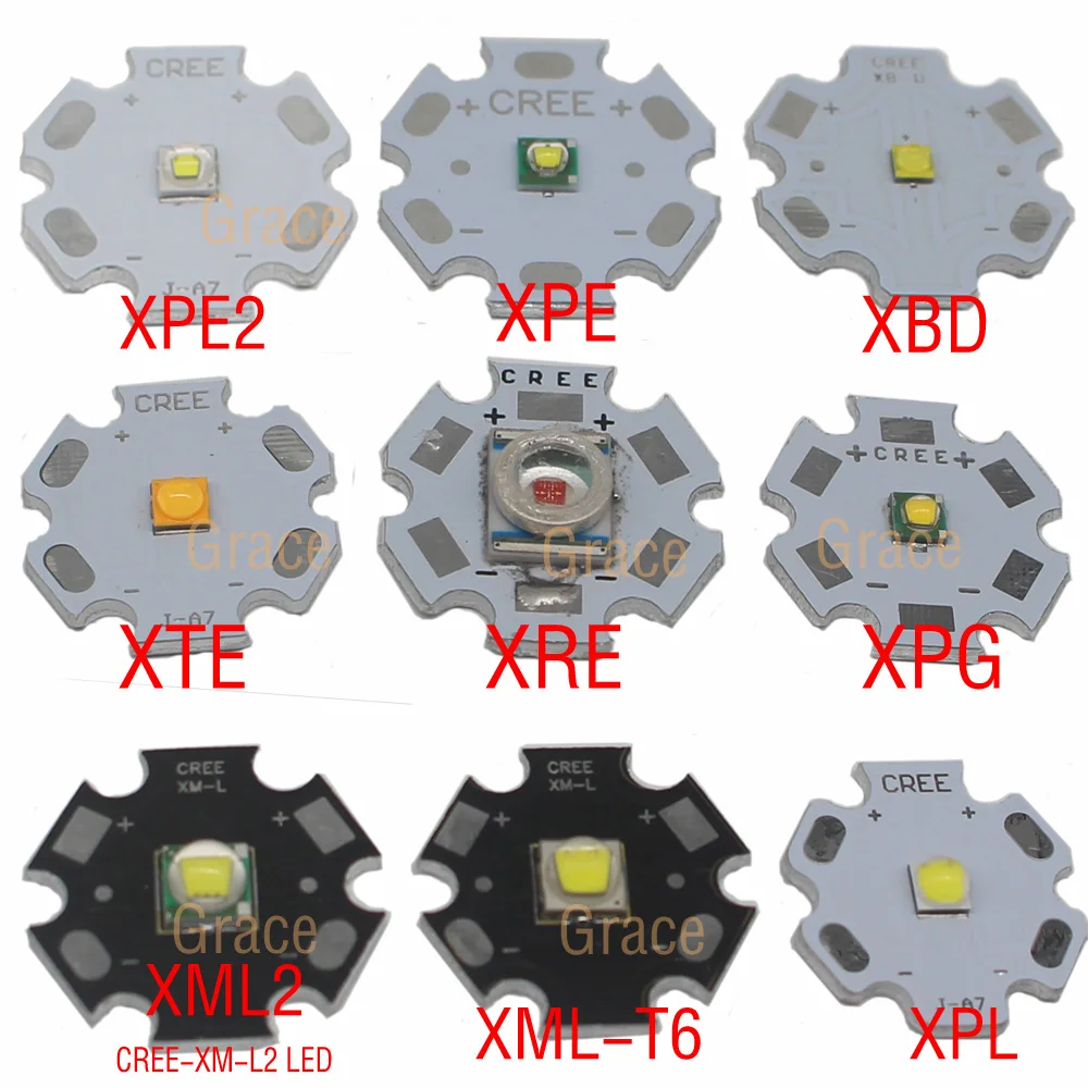 

1pcs CREE XPG2 XML2 XM-L T6 XBD XM-L2 / XP-E R3 / XR-E Q5 / XP-G2 R5 / XT-E R5 LED Flashlight light Bulb Chip With 20mm Base
