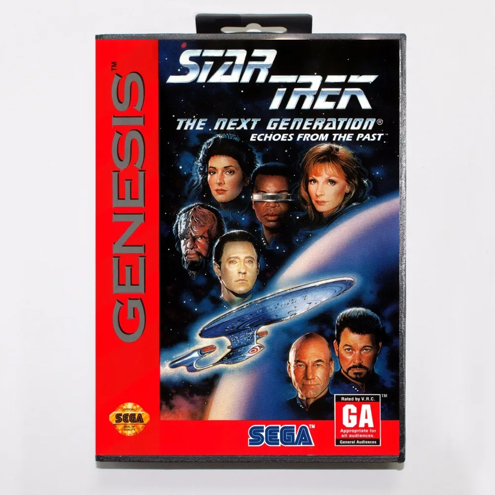 

Star Trek The Next Generation Echoes From The Past 16 bit MD Game Card With Retail Box For Sega Mega Drive For Genesis