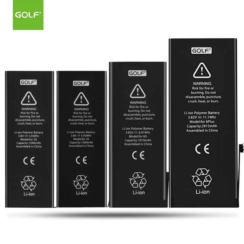Оригинальный аккумулятор GOLF для iPhone 6 Plus 6S 7 5 5S 5C 4 внутренняя Замена телефона с