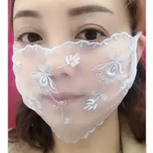 Новые летние тонкие кружевные Многослойные маска женское чувство взрослый цветок чистое увеличение респиратор разные цвета 2 шт