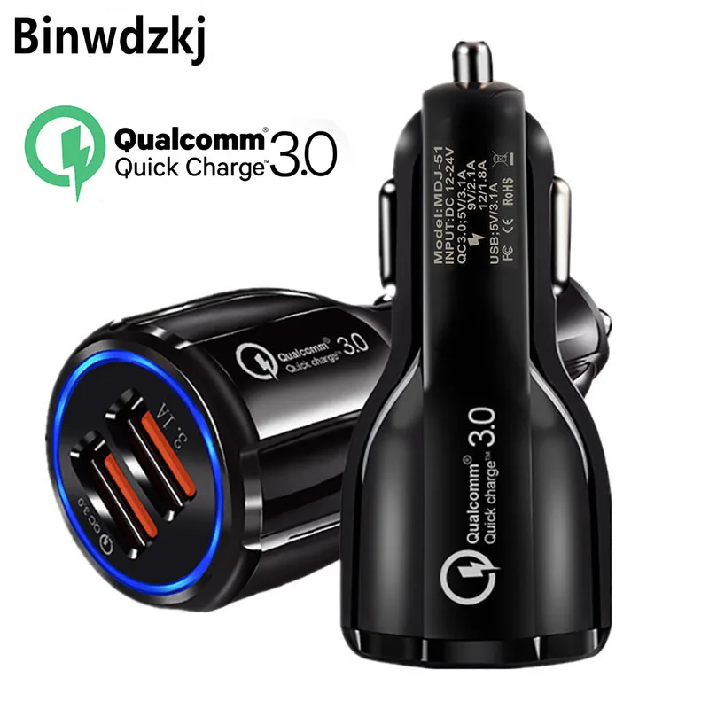 

36W Dual USB Quick Charge QC 3.0 Car Charger For Samsung S10 S9 S8 Plus Fast Charger Mobile Phone Quick Charger Car-Charger