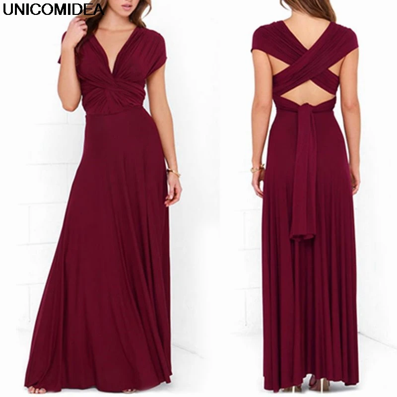 Koop Jurk Vrouwen 2020 Lange Zomer Convertible Bohemian Jurken Casual Bandage Avond Prom Club Party Infinity Multiway Maxi Jurken