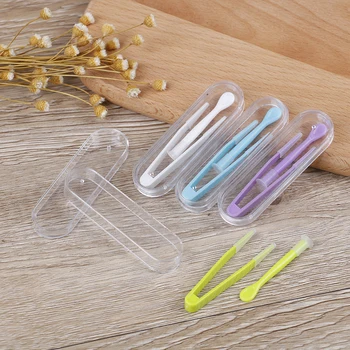 

2 Set Portable Contact Lens Inserted Remover Eyes Care Contacts Silicone Tweezers Suction Holder Stick Tool Random Color