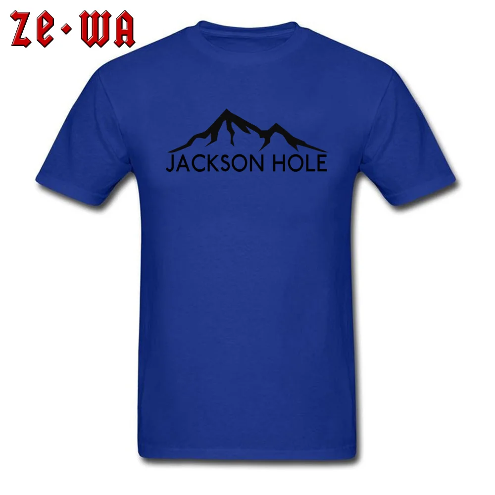 Custom Faddish Short Sleeve Party T Shirt All Cotton Crew Neck Men's Tops & Tees Personalized T-shirts Summer Drop Shipping SKIING JACKSON HOLE WYOMING SKI SKIER SNOWBOARDING blue