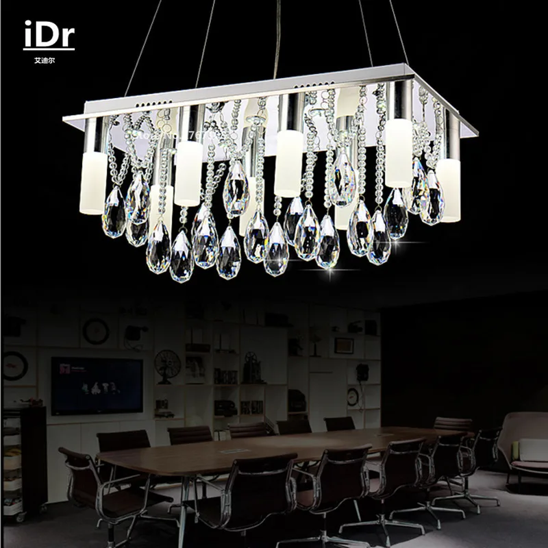Modern Rectangular lights restaurant lamps crystal LED chandelier Bedroom lamp Hall Luxury lamp LED energy saving