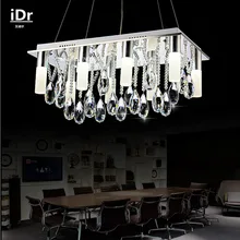 Modern Rectangular lights restaurant lamps crystal LED chandelier Bedroom lamp Hall Luxury lamp LED energy saving