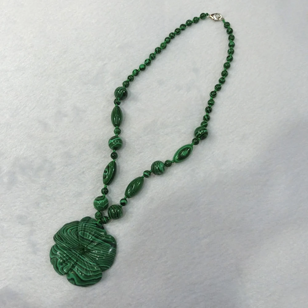 

6pcs Boho Colorful Necklace Natural Stone Malachite Carve Flower Agates Beads Hand Knot Rope Accessorie Necklaces For Women Free