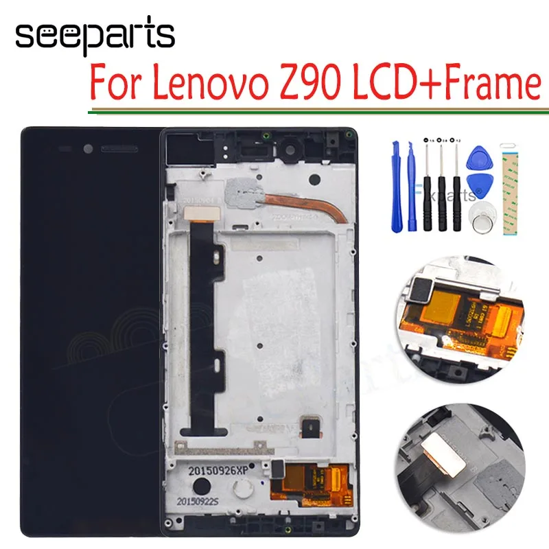 

For Lenovo VIBE SHOT Z90 Z90-7 LCD Display Touch Screen Digitizer Assembly With Frame For 5.0" Lenovo z90a40 Display Replacement
