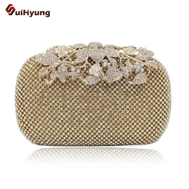 2017 New Luxury Women S Metal Case Evening Bag Full Diamond Clutch 2017 New Luxury Women S Metal Case Evening Bag Full Diamond Clutch Upscale Czech Rhinestone Flower Buckle