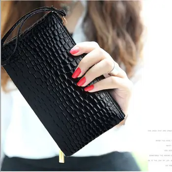 

Fashion crocodile women's clutch bag pu leather women envelope evening bag female purse Handbag Shoulder Bags Messenger Wallet