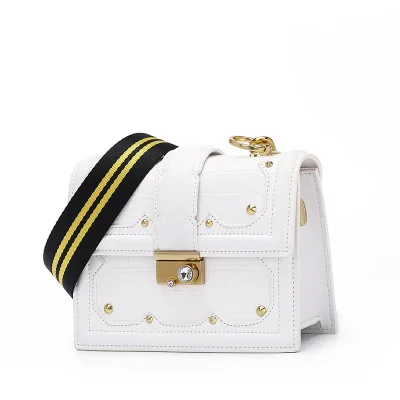 

DOODOO2019 New Korean Fashion Trend Stone Pattern Buckle Small Square Shoulder Crossbody Bag Ladies Crocodile Skin Designer Bag