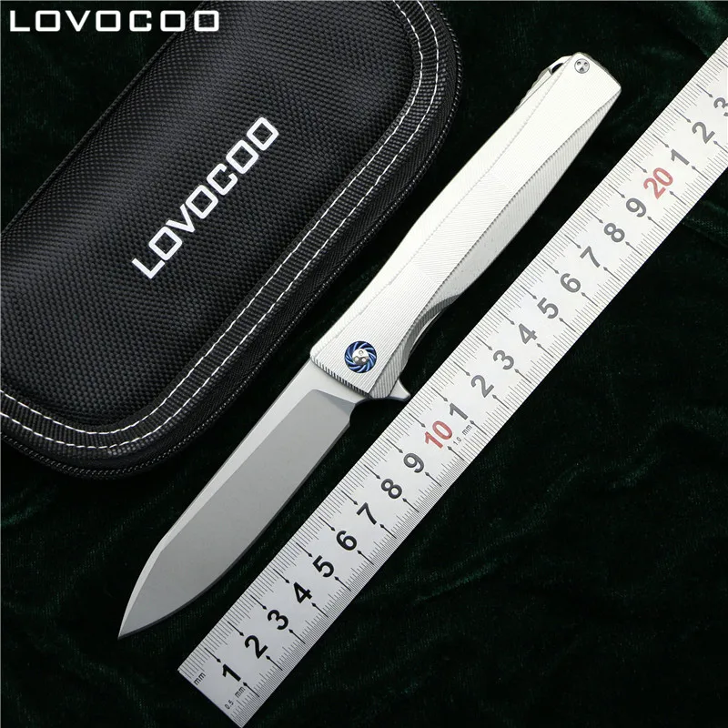 

LOVOCOO Custom S35VN steel P60 flipper folding knife titanium handle outdoor hunting camping survival Tactics pocket EDC tools