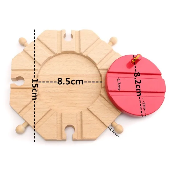 EDWONE Bend Track and Switch Track Garage Staion Beech Wooden Railway Train Circular Track Accessories fit for Thomas Biro