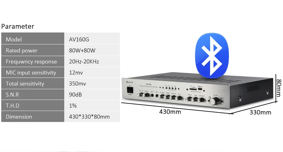 Oupushi AV160G профессиональный усилитель с настенным динамиком HY208 беспроводной микрофон домашний кинотеатр караоке фоновая музыкальная система