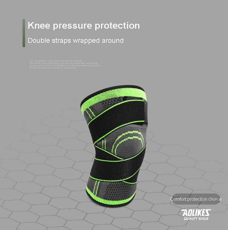 1PCS 3D Pressurized Fitness Running Cycling Knee Support Braces Elastic Nylon Sport Compression Pad Sleeve For Basketball