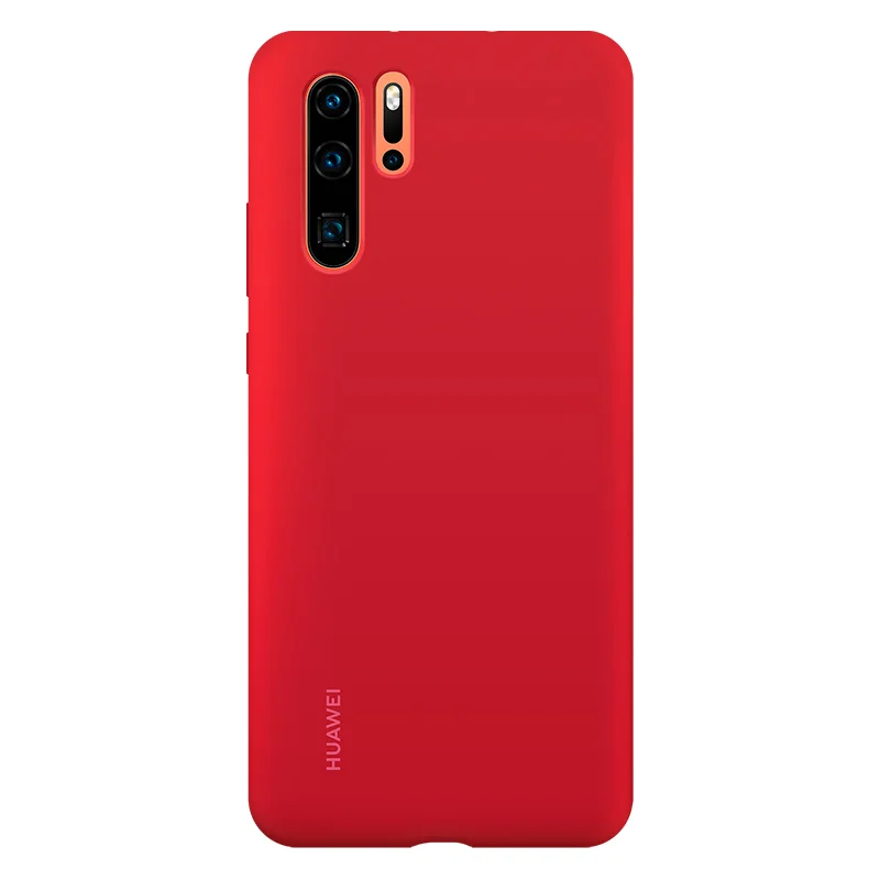 Официальный мягкий силиконовый резиновый совместимый с huawei P30 Pro Чехол бренд 4 Защита углов жидкая кожа - Цвет: Красный