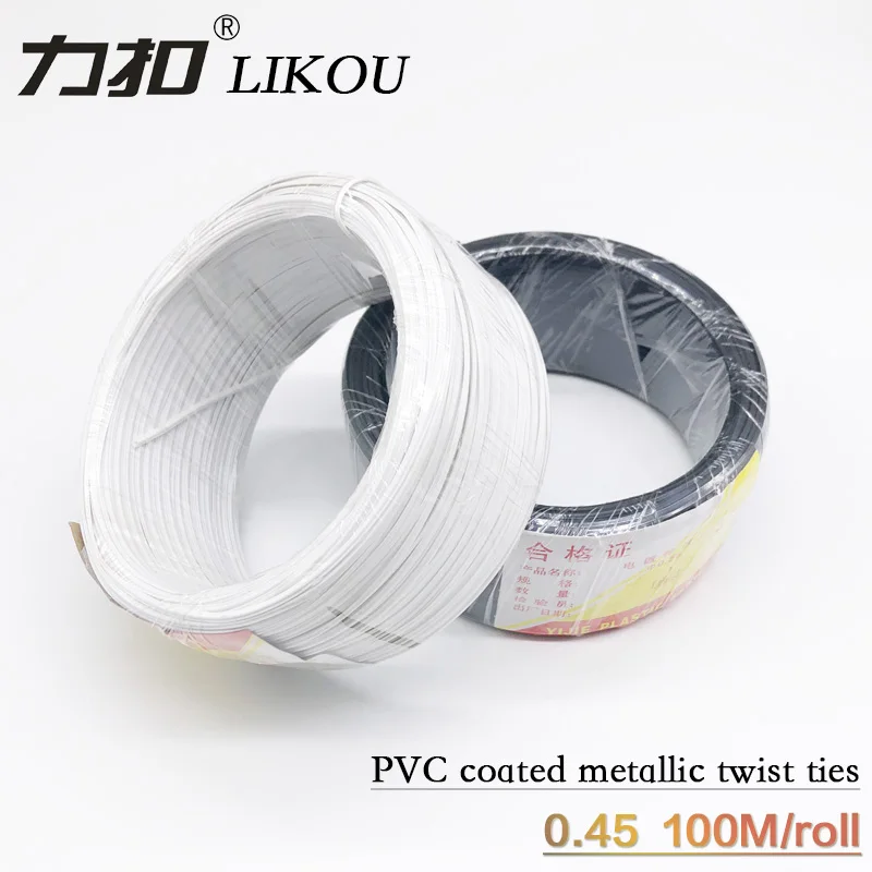 

white or black circular Iron binding wire Cable tie 100m/roll (wire diameter 0.45 )