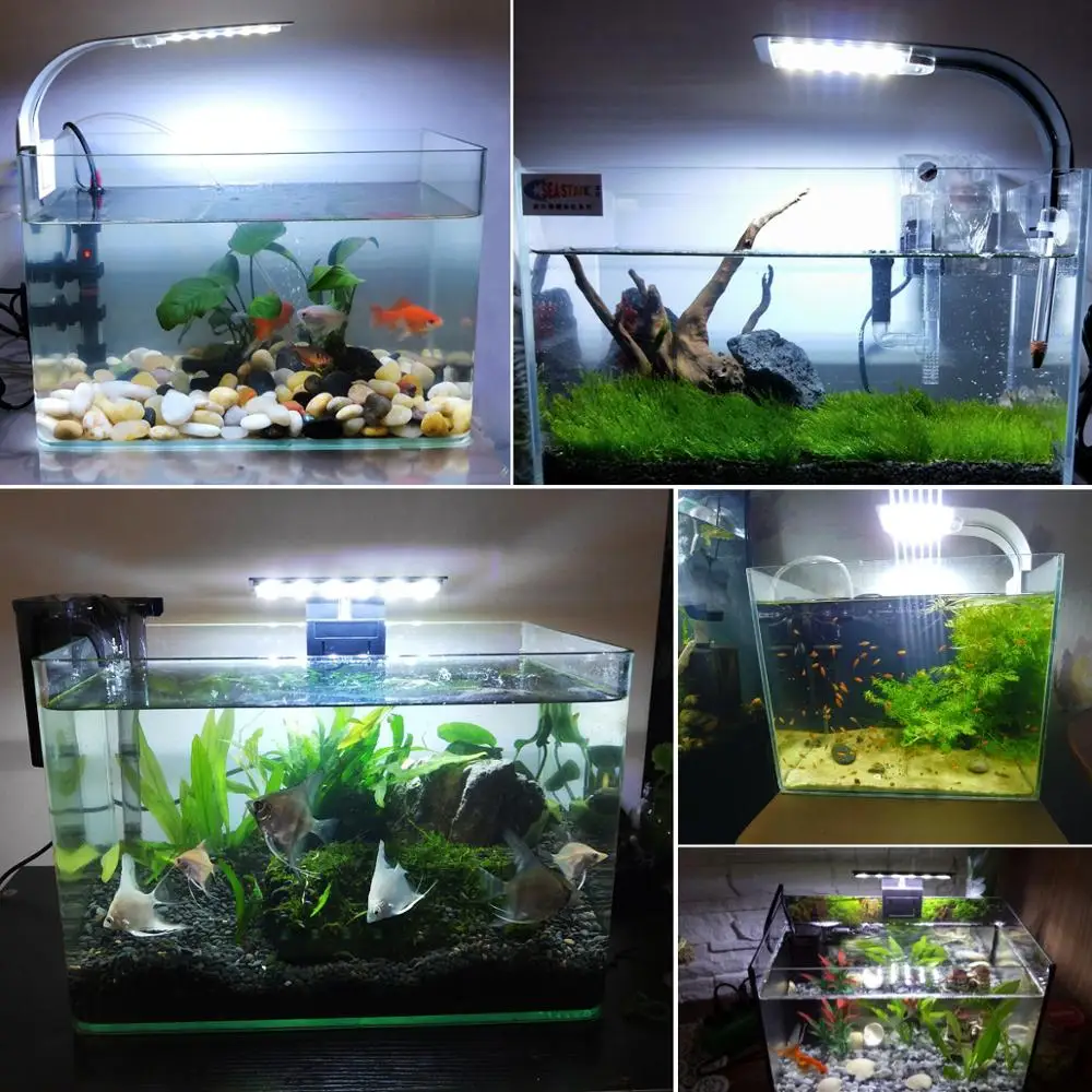 Fish Tank Light LED Aquarium Lighting Clip-on Aquarium Lamp Aquatic Plants Freshwater Waterproof LED Lights For Small Fish Tanks