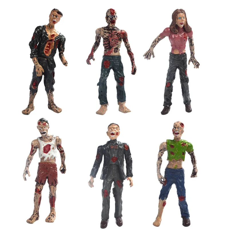 

Fashion & Popular 6pcs/set The Walking Dead Zombies Terror Corpse PVC Action Figure Collectible Model Toy 10cmX5cm Ugly Figure
