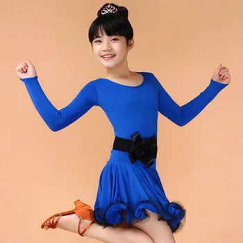 child dance girl latino dancing cheap dresses kids costume ballroom latin salsa dress for children dancewear samba latina junior