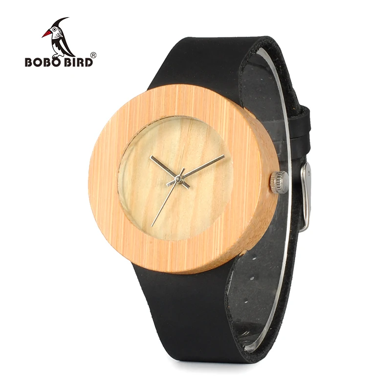 Часы BOBO BIRD WC08C09 с деревянным ремешком винтажные круглые деревянные наручные часы
