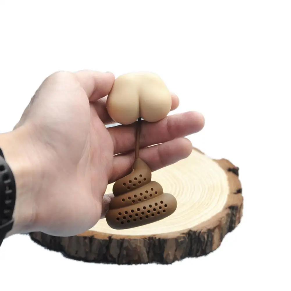 Zaparzacz do herbaty - tyłek robiący kupę (Brązowy)