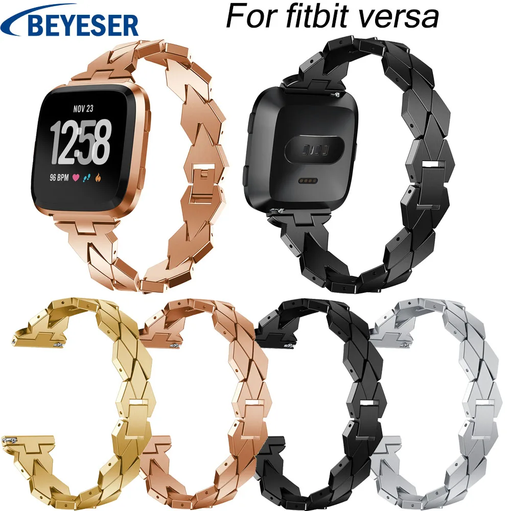 Браслет из нержавеющей стали для fitbit versa сменный ремешок для Fitbit Versa watchstrap индивидуальный классический ремешок для часов
