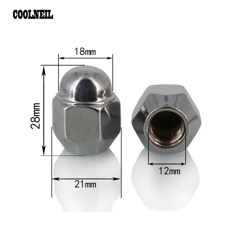 4 шт. 28 мм колеса автомобиля винты гайки HEX21 Стальные шины винты M12x1.25 мм для Nissan