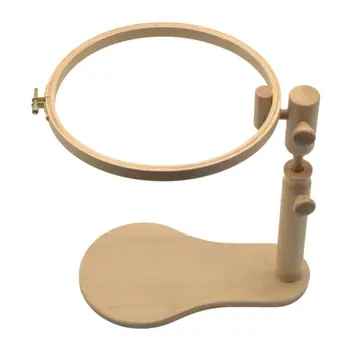 

30cm Round Wooden Embroidery Hoop Frame Stand Rack Holder Cross-stitch Rotatable Adjustable Craft DIY Tools Sewing Accessories