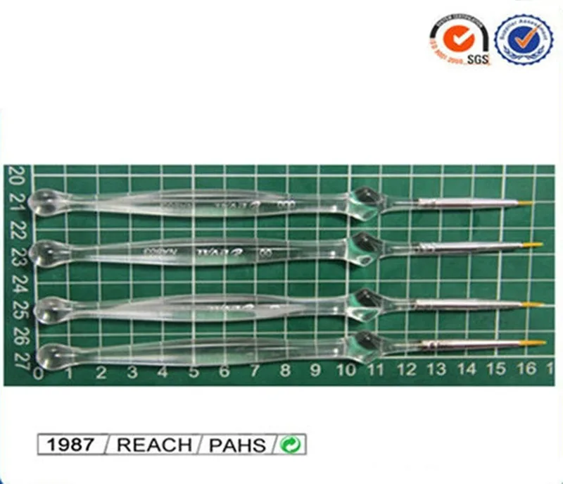 5 шт./компл. тонкая ручная роспись ручка прозрачная нейлоновая Кисть для ногтей кисть для рисования стоматологии Мастерице ручка