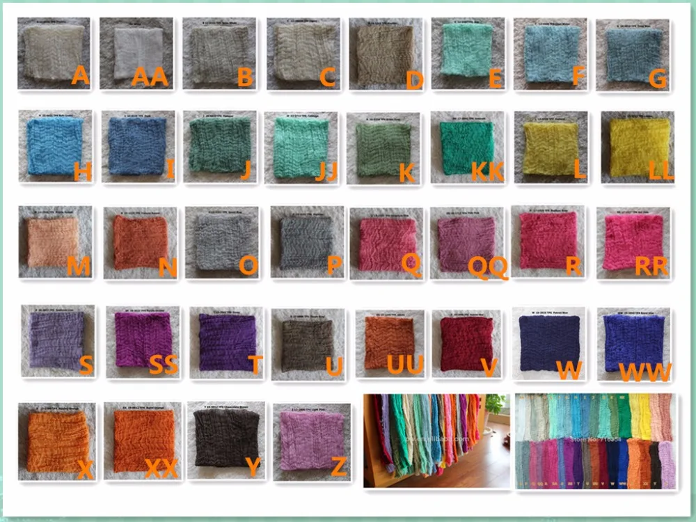 36Colors chart of cheesecloth