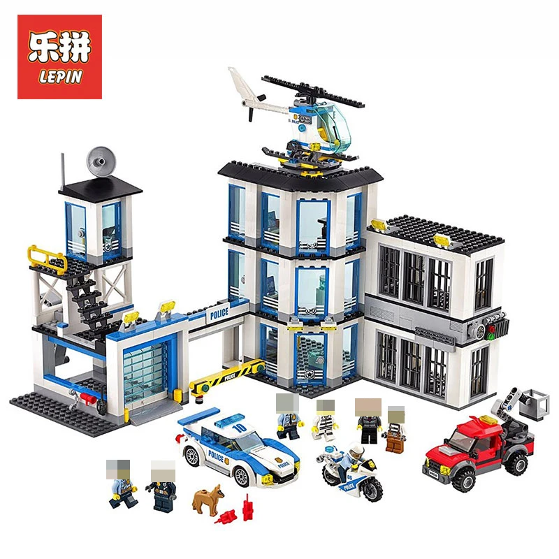 

LEPIN 02020 City Series New Police Station Set Children Educational Model Building Blocks Bricks Toys for Gift LegoINGlys 60141