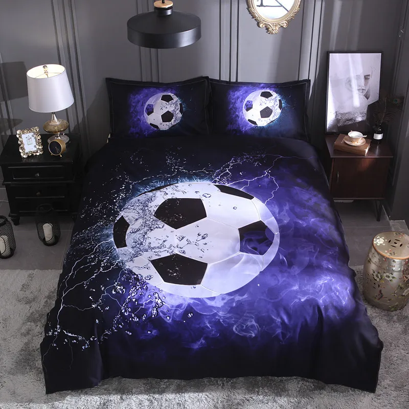 

Fanaijia football Bedding Set King size football Print Duvet Cover set with pillowcase 3pcs Queen Bedbedline