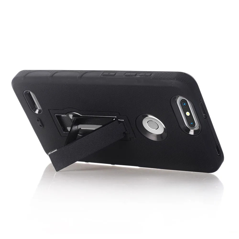 

For ZTE Zmax Pro 2 Z982 / SEQUOIA New Hybrid Armor Heavy Duty Black Kickstand Anti-scratch Dust-proof Phone Case telefon kılıfı