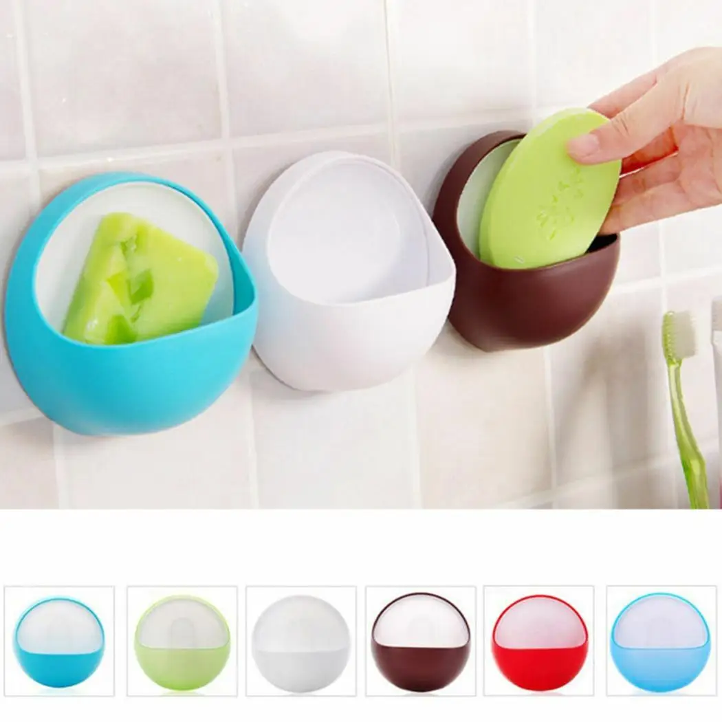 Plastic Suction Cup Soap Holder Bathroom 60G Shower Blue, Coffee, Green, Red, White Box Holder Accessories