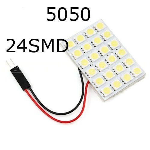 1х Автомобильная панель 24 светодиодный 5050 W5W T10 BA9S T4W C5W купольная Гирлянда для