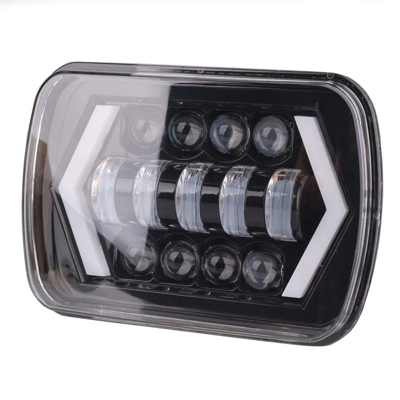 DS 7x6 ''фары Halo DRL для 86-95 Jeep Wrangler YJ Cherokee XJ ангельские глазки DRL H4 светодиодный квадратный 55 Вт 5X7 светодиодный фары