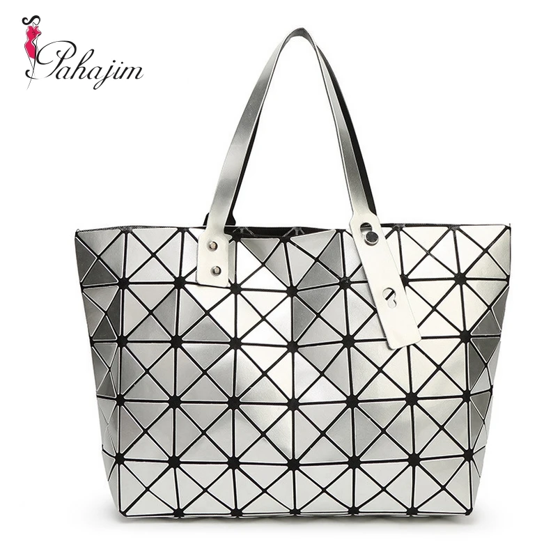 

Pahajim Fashion Women Quilted Handbag bag Women 2018 Geometric tote Laser Shoulder Bag