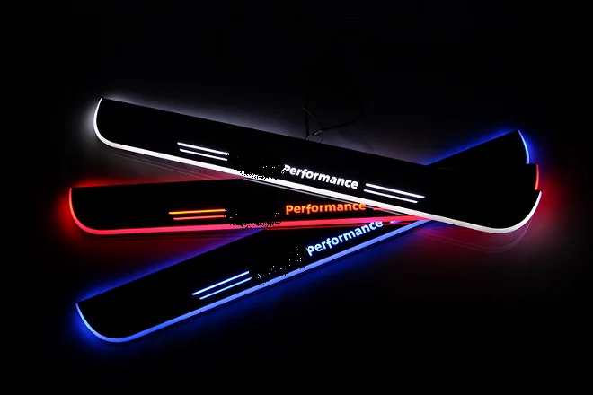 

YY 2X custom LED Car styling Moving Welcome Pedal Light Lamp Door Sill Scuff Plate Protector for E46 E90 ///M M Performance