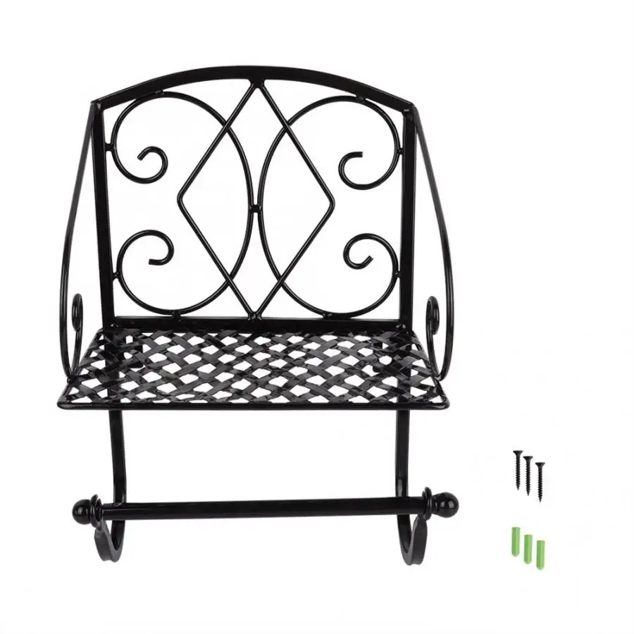 

Creative Iron Toilet Roll Paper Holder with Shelf Retro Paper Towel Storage Rack for Home Bathroom Supplies toilet paper storage
