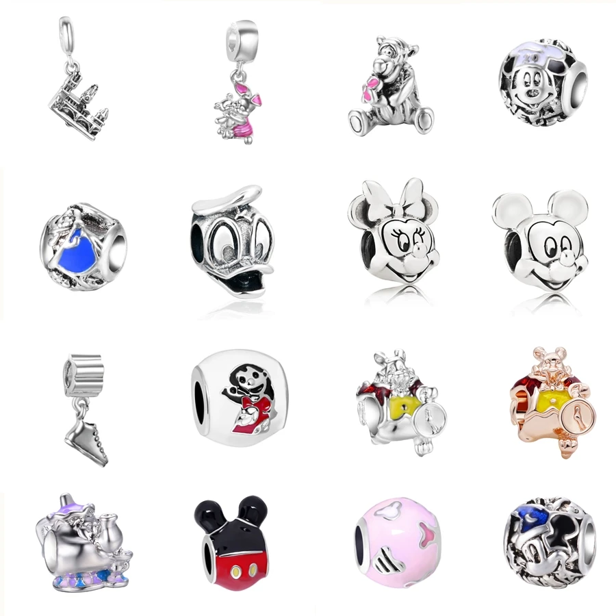 

Minnie Mickey Mix Charm alloy Bijoux Beads Fit Original Pandora Bracelets For Women Charm DIY Jewelry Accessories P002
