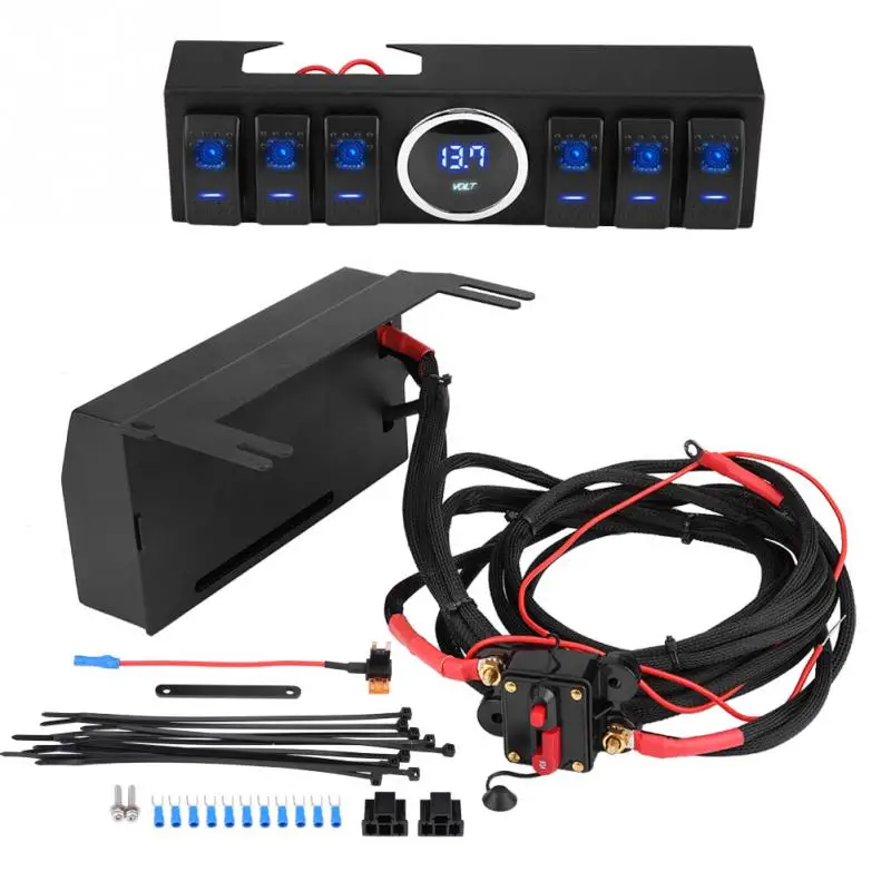 

6 Rocker Switch Pod Panel Control Bracket W Blade FuseRelay for Jeep Wrangler JK JKU 07-18 Switches Control System Relays