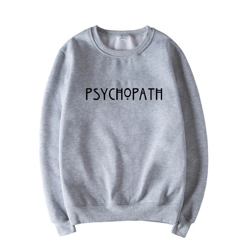 PSYCHOPATH толстовка с текстовым принтом женская длинным рукавом Милая капюшоном 2018