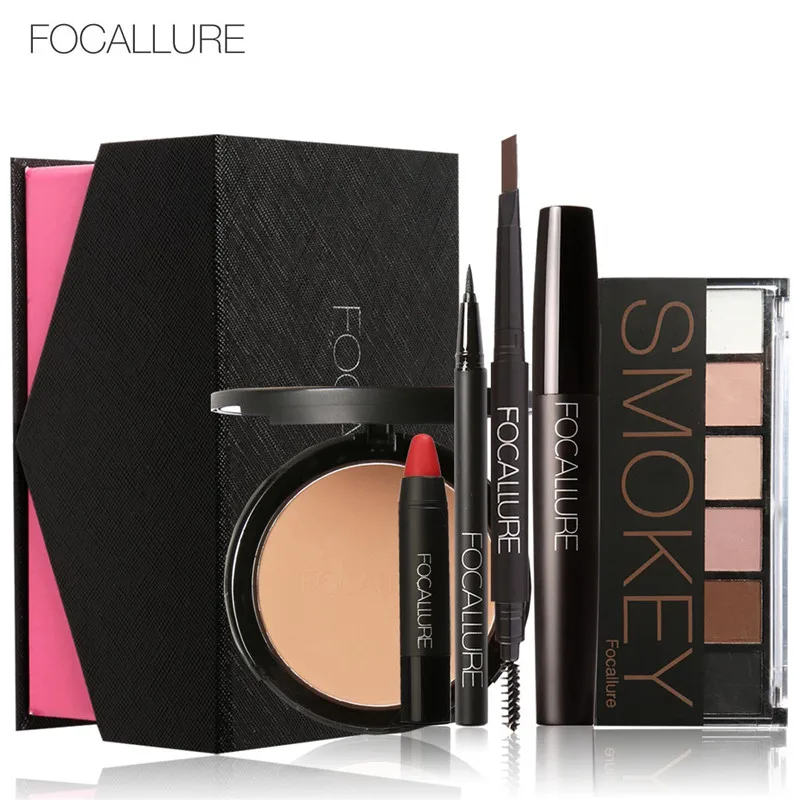 

HOT SALE 6Pcs/set Makup Tool Kit Cosmetics Including Eyeshadow Lipstick with Cosmetics Box Makeup Set for Gift