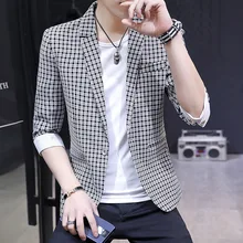 Летняя Клетчатая клетчатая куртка в Корейском стиле с рукавами в клетку