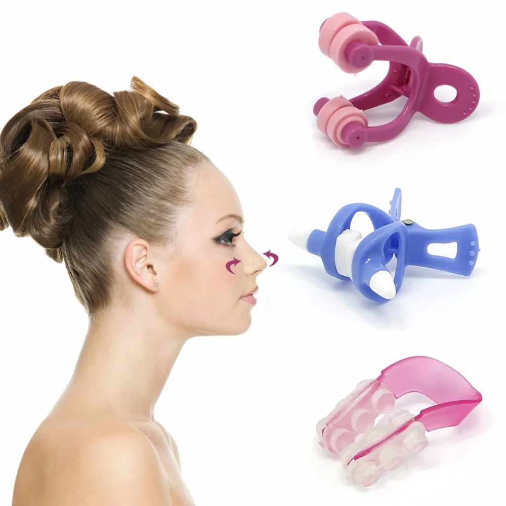 

3Pcs Nose Up Clip Bridge Lifting Shaping Shaper Clipper Straightening Beauty Nose Clip Face Fitness Facial Clipper Corrector