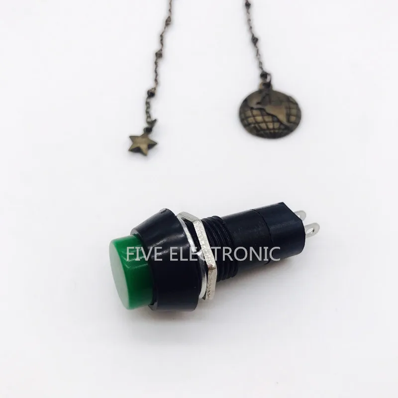 

Green PB-305B 12mm Round Push button Switch 3A250VAC Self-reset no sefl-lock switch 2 pins/terminals